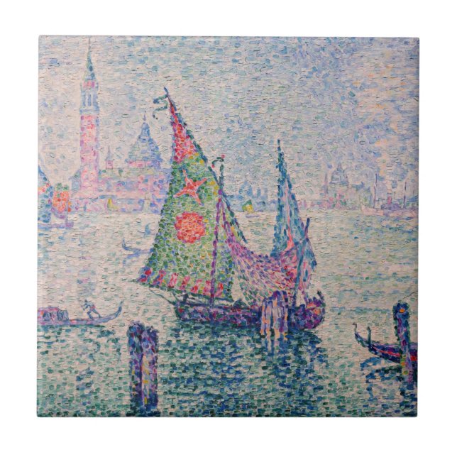 Paul Signac - The Green Sail Ceramic Tile (Front)