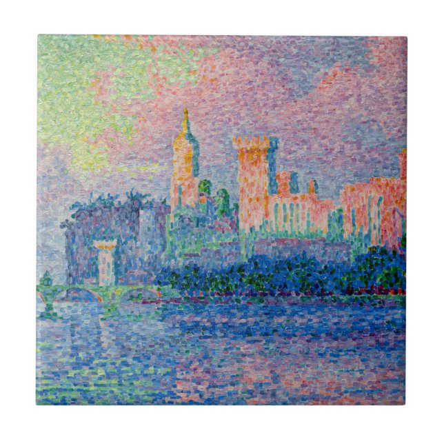 Paul Signac - The Papal Palace, Avignon Ceramic Tile (Front)