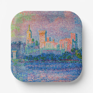 Paul Signac - The Papal Palace, Avignon Paper Plate