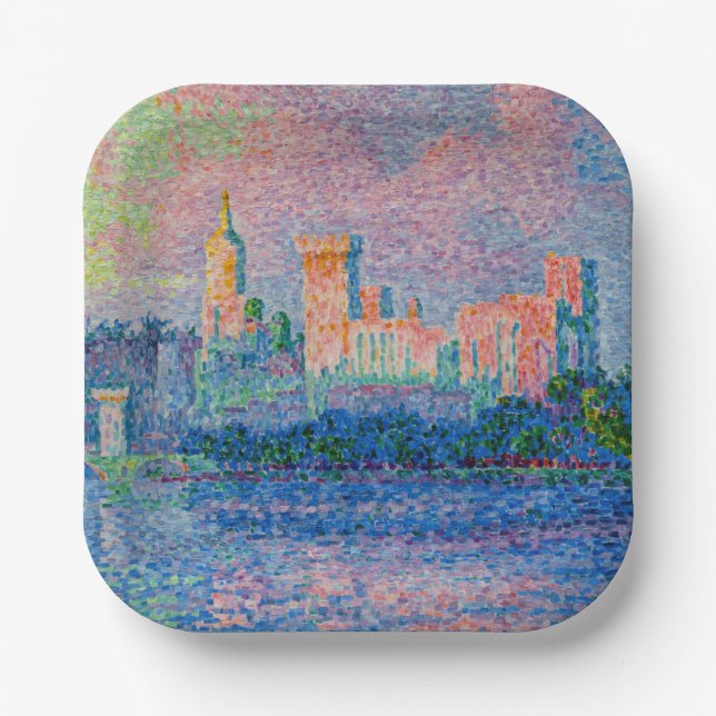 Paul Signac - The Papal Palace, Avignon Paper Plate (Front)