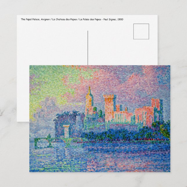 Paul Signac - The Papal Palace, Avignon Postcard (Front/Back)