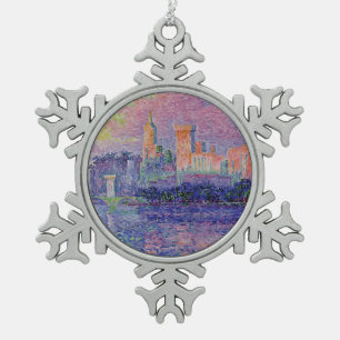 Paul Signac- The Papal Palace, Avignon Snowflake Pewter Christmas Ornament