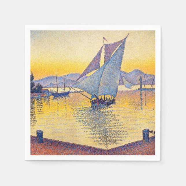 Paul Signac - The Port at Sunset, Opus 236 Napkin (Front)