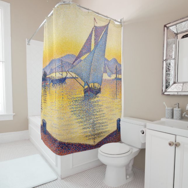 Paul Signac - The Port at Sunset, Opus 236 Shower Curtain (In Situ)