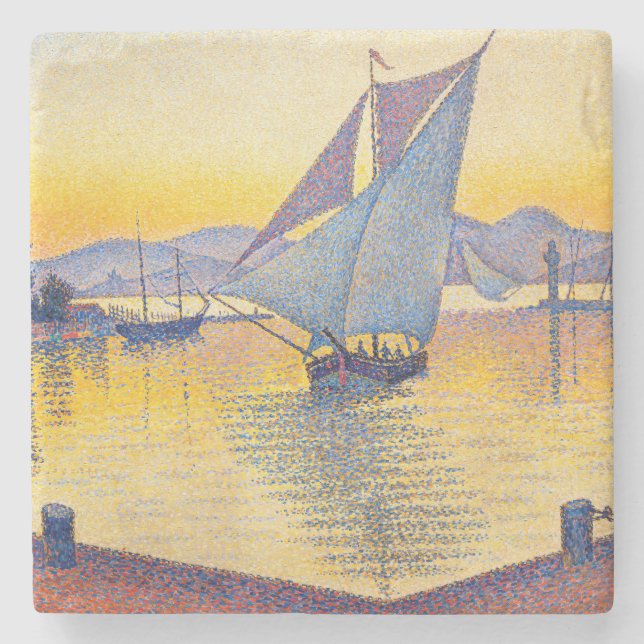 Paul Signac - The Port at Sunset, Opus 236 Stone Coaster (Front)