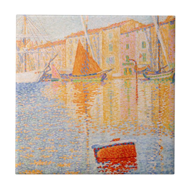 Paul Signac - The Red Buoy, Saint-Tropez Ceramic Tile (Front)