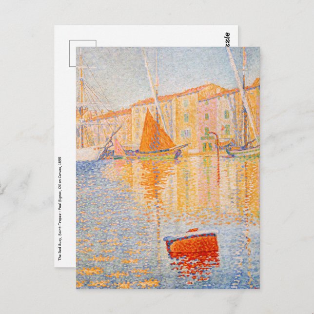 Paul Signac - The Red Buoy, Saint-Tropez Postcard (Front/Back)