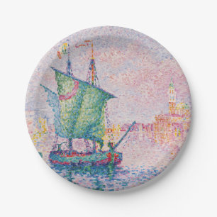 Paul Signac - Venice, The Pink Cloud Paper Plate