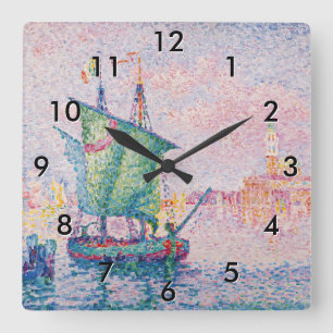 Paul Signac - Venice, The Pink Cloud Square Wall Clock