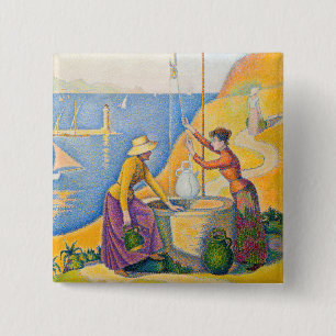 Paul Signac - Women at the Well 15 Cm Square Badge