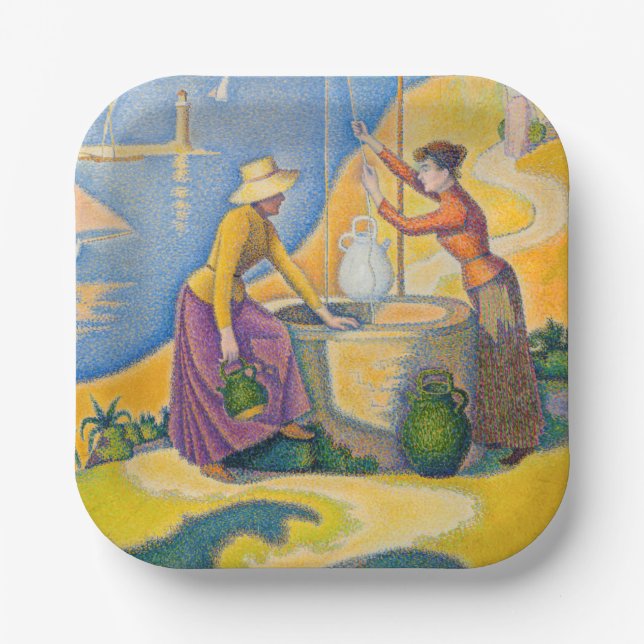 Paul Signac - Women at the Well Paper Plate (Front)