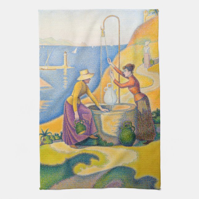 Paul Signac - Women at the Well Tea Towel (Vertical)