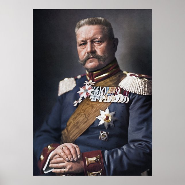Paul von Hindenburg 1914 Colourized Poster (Front)