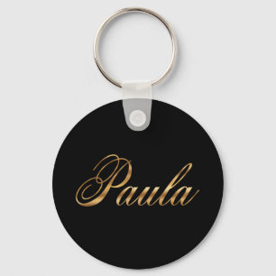 Paula gold Design Lettering Schlüsselanhänger rund Key Ring