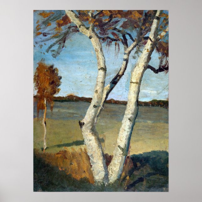 Paula Modersohn-Becker Birch Tree in a Landscape Poster (Front)