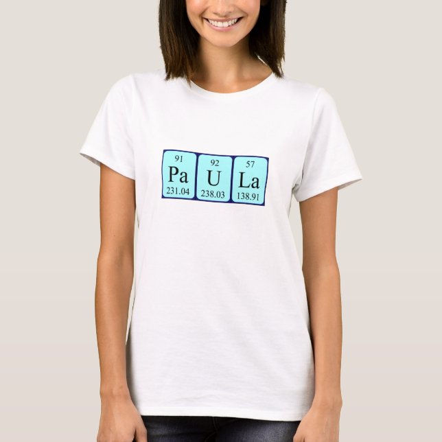 Paula periodic table name shirt (Front)