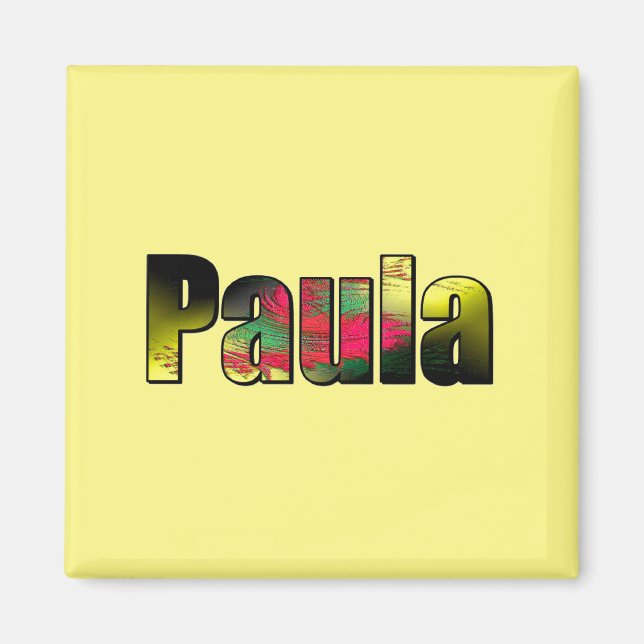 Paula Square Magnet in yellow (Front)