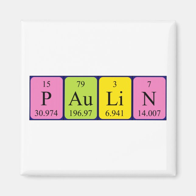 Paulin periodic table name magnet (Front)