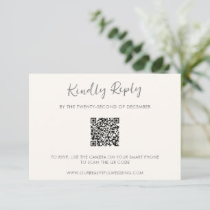 Paulina Modern Ivory Simple Elegant Wedding RSVP Card