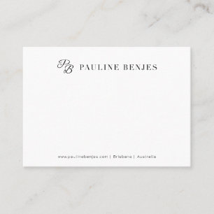 Pauline Benjes White Package Insert Card