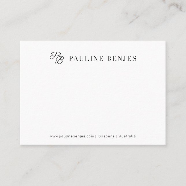 Pauline Benjes White Package Insert Card (Front)