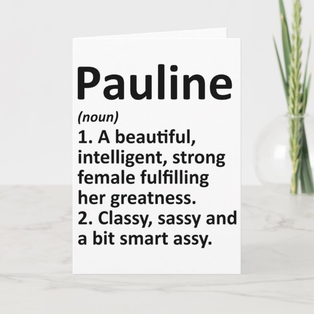 Pauline Definition Personalised Name Funny Christm Card (Front)