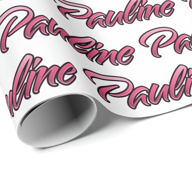 Pauline faded pink personalized gift paper (Roll Corner)