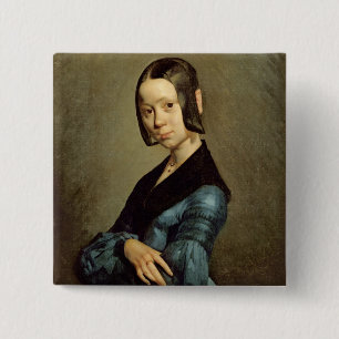 Pauline Ono in Blue, 1841-42 15 Cm Square Badge