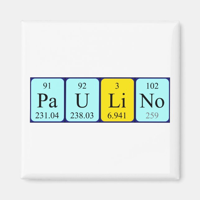 Paulino periodic table name magnet (Front)