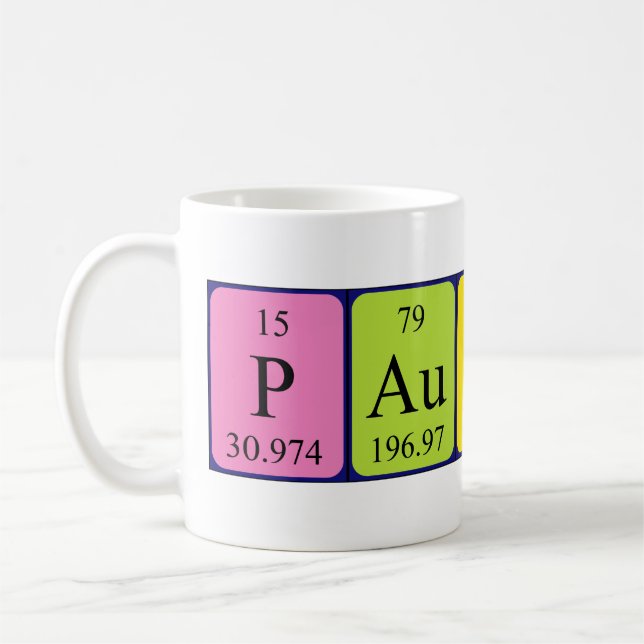 Paulino periodic table name mug (Left)