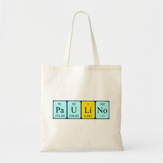 Paulino periodic table name tote bag (Front)