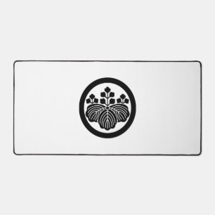 Paulownia with 5-3 blooms in circle desk mat