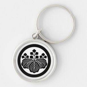Paulownia with 5-3 blooms in circle key ring