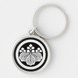 Paulownia with 5-3 blooms in circle key ring