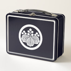 Paulownia with 5-3 blooms in circle metal lunch box