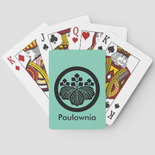 Paulownia with 5&3 blooms in circle playing cards