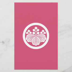 Paulownia with 5&3 blooms in circle stationery