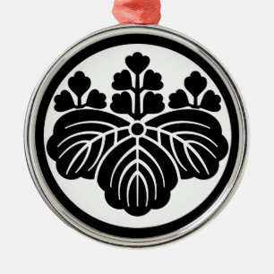 Paulownia with 5&3 blooms in rice cake metal ornament