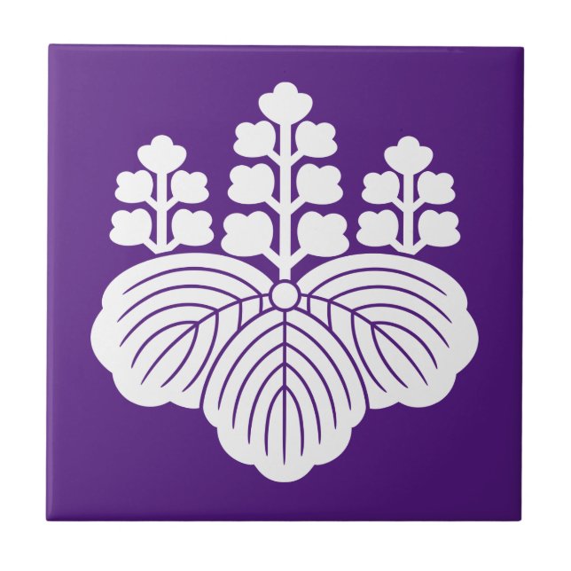 Paulownia with 5-7 blooms ceramic tile (Front)