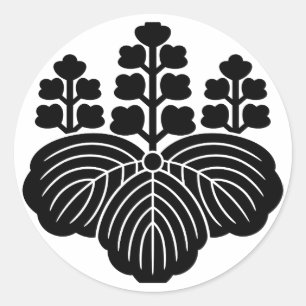 Paulownia with 5&7 blooms classic round sticker