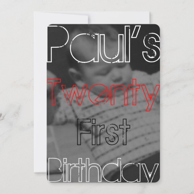 Paul's Twenty First Invitation (Front)