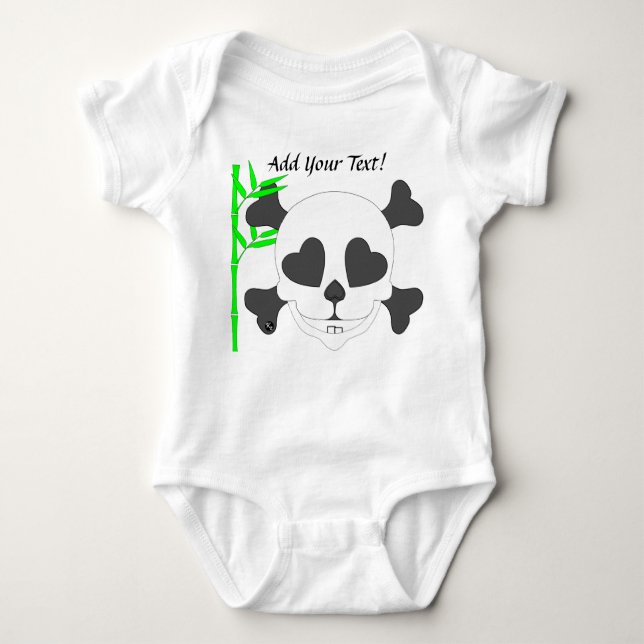 Pauly Panda Baby Skull Baby Bodysuit (Front)