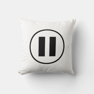 Pause Button Icon Symbol Customisable Cushion