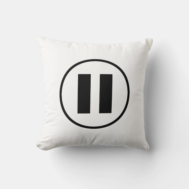 Pause Button Icon Symbol Customisable Cushion (Front)