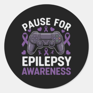 Pause For Epilepsy Awareness Gamer Advocacy Mental Classic Round Sticker