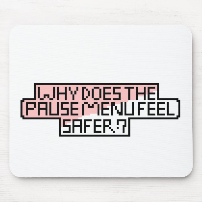 Pause Menu Comfort – Retro Pixel Font Mouse Pad (Front)