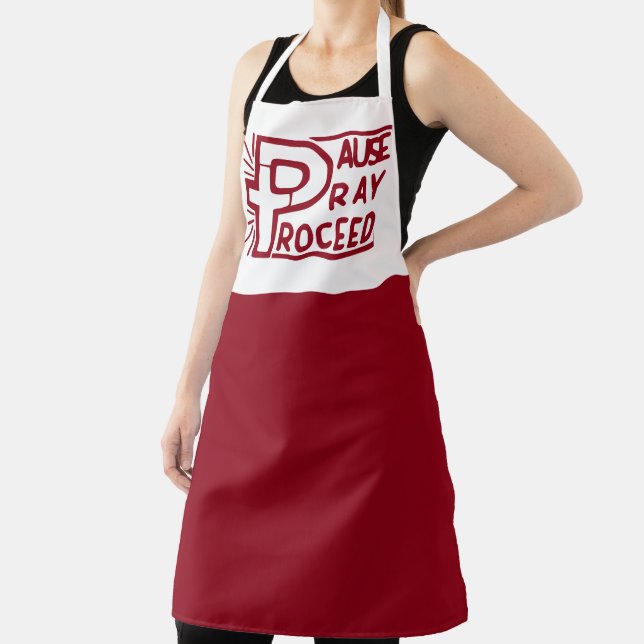 PAUSE PRAY PROCEED CHRISTIAN APRON (Insitu)