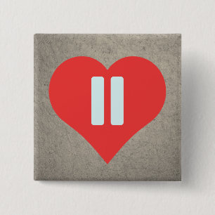 Pause Symbols Pictogram 15 Cm Square Badge