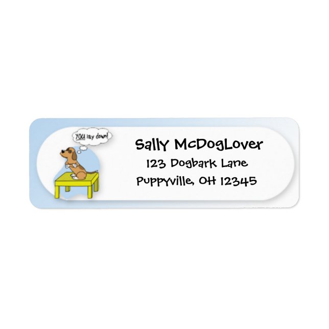 Pause Table Agility Humour Return Address Label (Front)