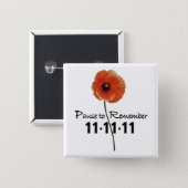 Pause To Remember Remembrance Day Button (Front & Back)